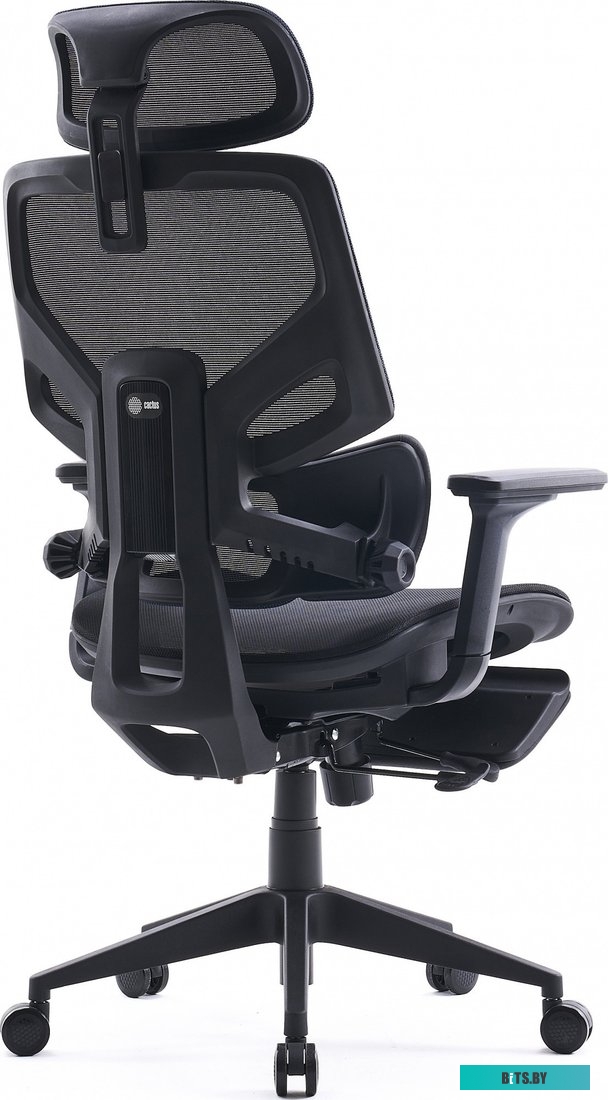 CS-CHR-MC01-BLBK Кресло Cactus CS-CHR-MC01-BLBK синий сиденье черный сетка/ткань с подголов. крестов. пластик подст.для ног