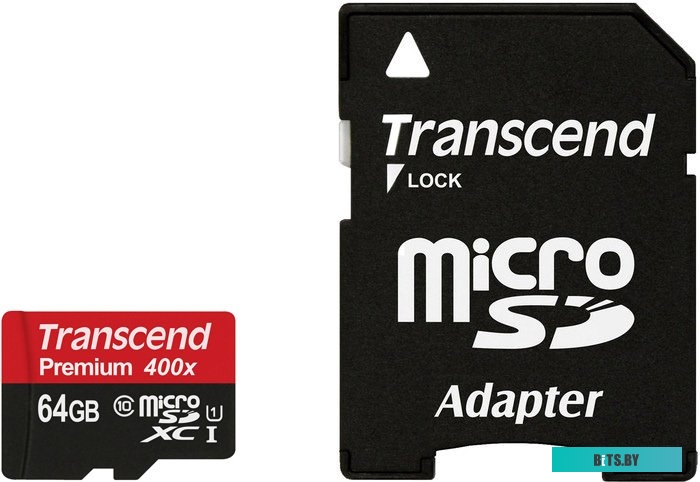 Карта памяти Transcend microSDXC UHS-I 400x Premium (Class 10) 64GB (TS64GUSDU1)