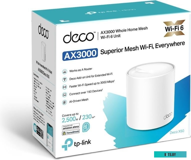 DECO X50-OUTDOOR(1-PACK) Бесшовный Mesh роутер TP-LINK Deco X50-Outdoor(1-pack),  AX3000,  белый