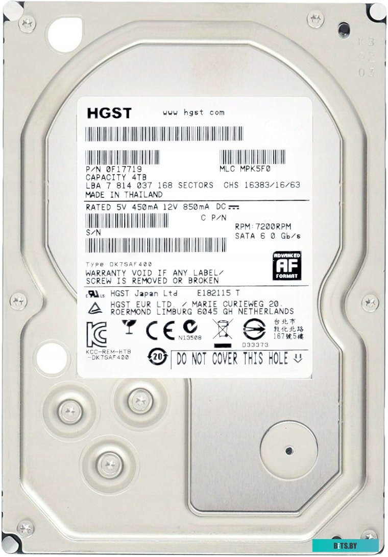 Серверный жесткий диск HGST Ultrastar 7K4000 4TB HUS724040ALE641 PULL