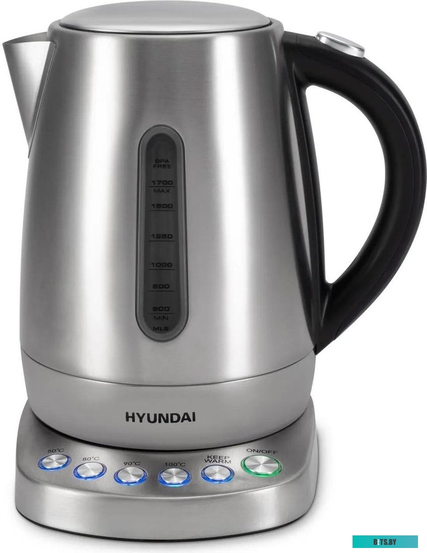 HYK-S7770 Чайник электрический Hyundai HYK-S7770, 2200Вт, серебристый и черный