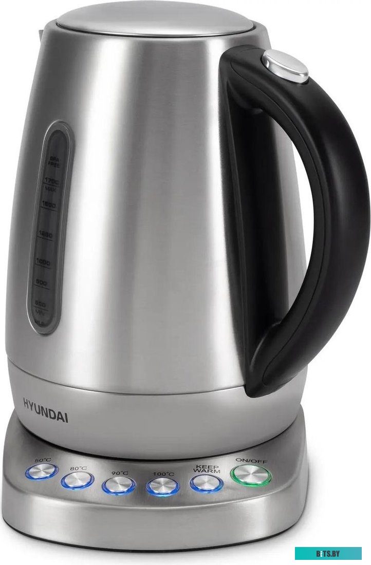 HYK-S7770 Чайник электрический Hyundai HYK-S7770, 2200Вт, серебристый и черный
