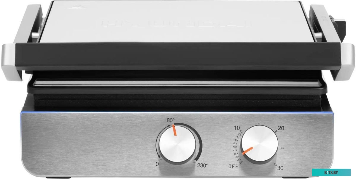 HYG-4046 Электрогриль Hyundai HYG-4046,  черный и серебристый