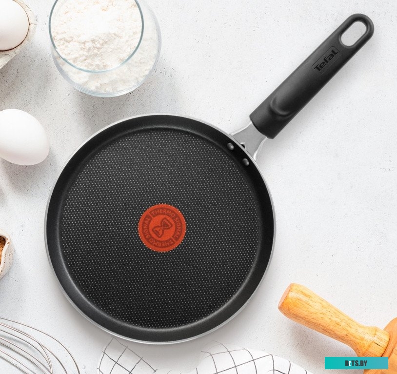 9100054098 Сковорода блинная Tefal Easy Plus Э 04237522, 22см, без крышки,  черный [9100054098]