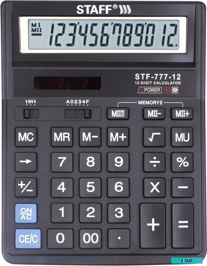 Калькулятор настольный STAFF STF-777, 12 разрядов, 250458
