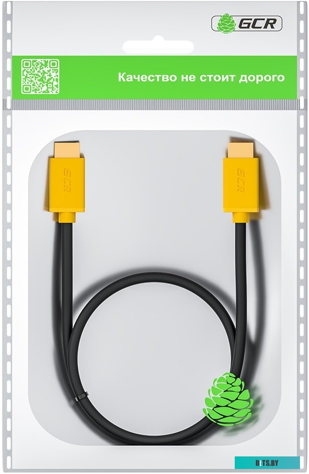 GCR-HM440-3.0m GCR Кабель 3.0m HDMI версия 1.4, черный, желтые коннекторы, OD7.3mm, 30/30 AWG, позолоченные контакты, Ethernet 10.2 Гбит/с, 3D, 4K GCR