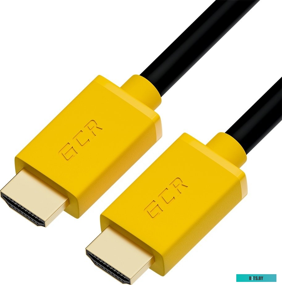 GCR-HM440-3.0m GCR Кабель 3.0m HDMI версия 1.4, черный, желтые коннекторы, OD7.3mm, 30/30 AWG, позолоченные контакты, Ethernet 10.2 Гбит/с, 3D, 4K GCR