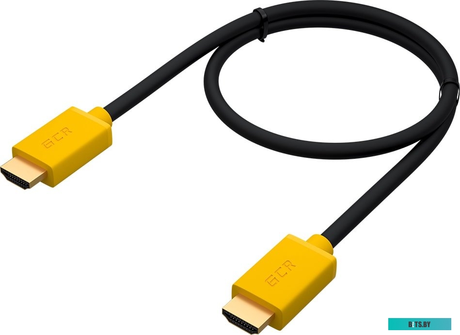 GCR-HM440-3.0m GCR Кабель 3.0m HDMI версия 1.4, черный, желтые коннекторы, OD7.3mm, 30/30 AWG, позолоченные контакты, Ethernet 10.2 Гбит/с, 3D, 4K GCR