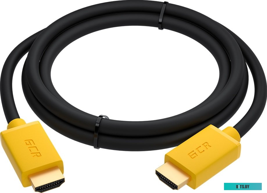 GCR-HM440-3.0m GCR Кабель 3.0m HDMI версия 1.4, черный, желтые коннекторы, OD7.3mm, 30/30 AWG, позолоченные контакты, Ethernet 10.2 Гбит/с, 3D, 4K GCR