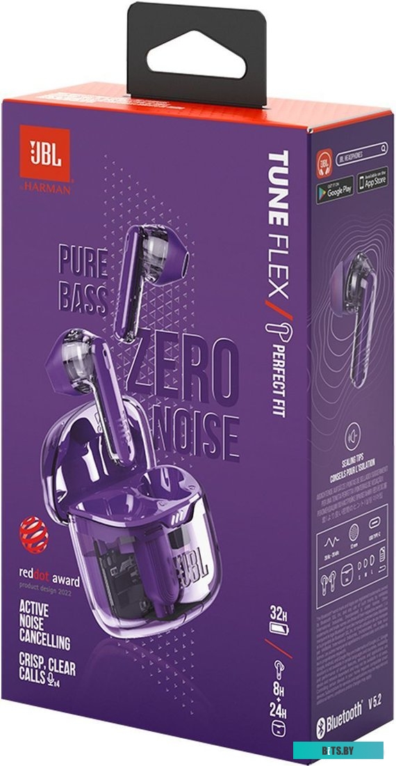 Наушники JBL Tune Flex NC Ghost Edition, фиолетовый