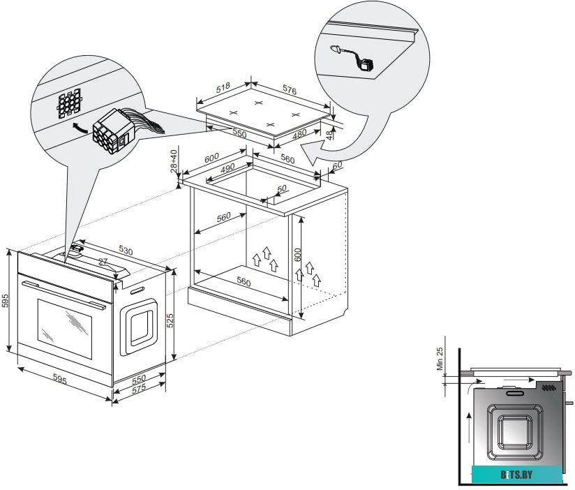 BOEI68224 Духовой шкаф Электрический Hansa BOEI68224 нержавеющая сталь/черный