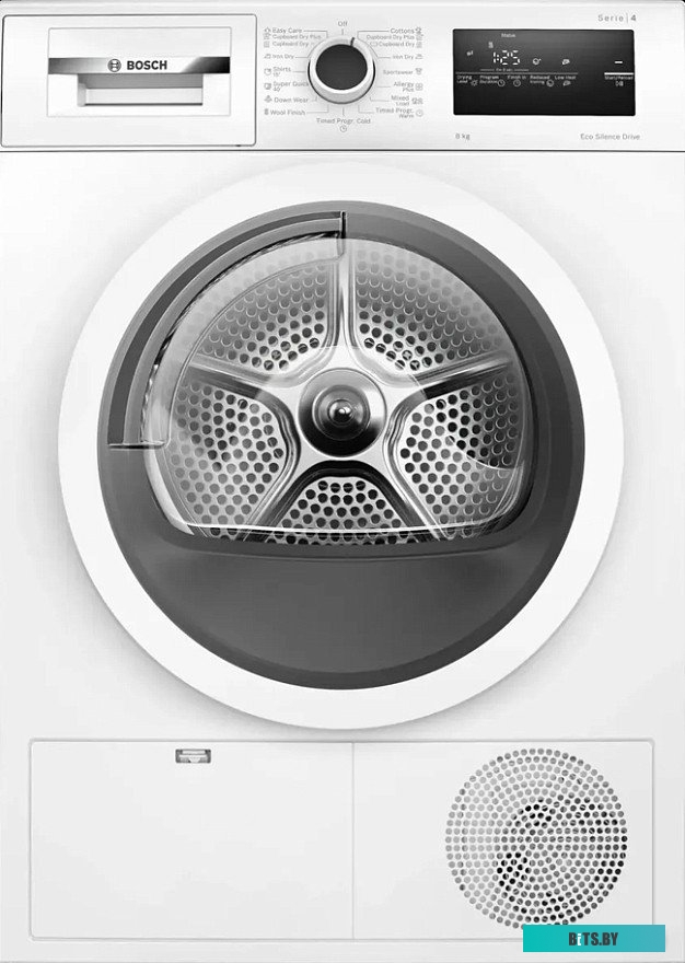 WTN86201ME 84.2х59.8х61.3 см, Serie 4, конденсационный сушильный барабан, 8кг, белый цвет,QuickDry Auto program,AutoDry,EcoSilence™ Motor