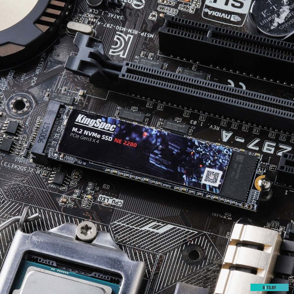SSD накопитель KingSpec NE-512 512ГБ, M.2 2280, PCIe 3.0 x4, NVMe