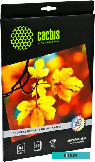 Фотобумага CACTUS Суперглянцевая А4 260 г/м2 20 листов (CS-HGA426020)