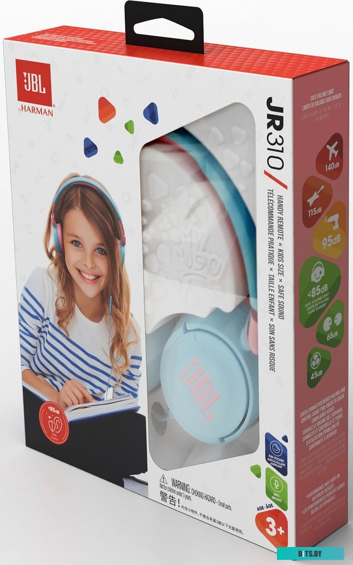 Наушники JBL JR310 (голубой/розовый) <JBLJR310BLU>