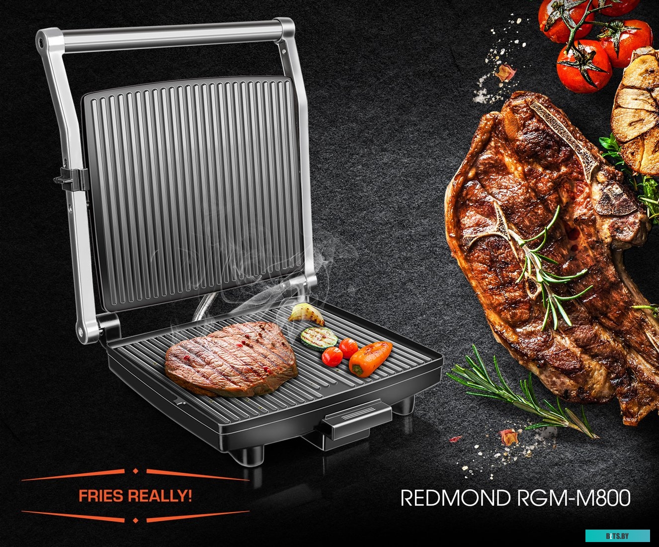 RGM-M800 Электрогриль REDMOND SteakMaster RGM-M800,  черный и серебристый