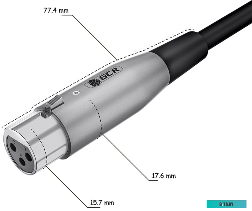 GCR-53044 GCR Кабель 3.0m микрофонный USB/XLR черный, GCR-53044