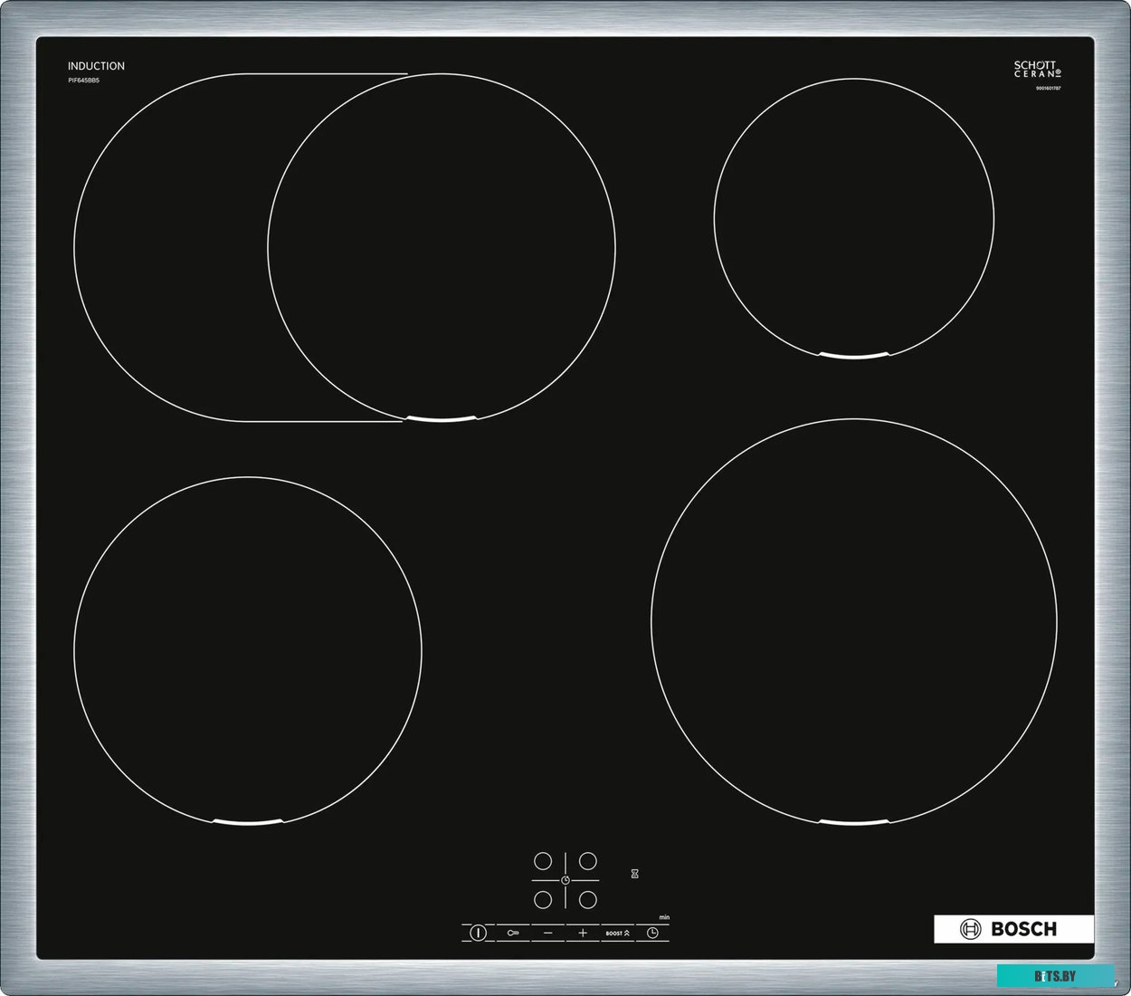PIF645BB5E Индукционная варочная панель Bosch Serie 4 PIF645BB5E,  независимая,  черный