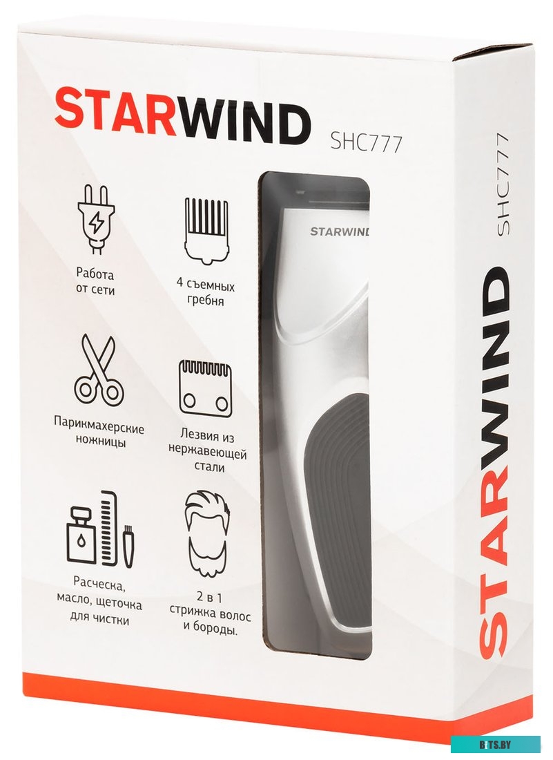 SHC 777 Машинка для стрижки STARWIND SHC 777 серебристый/черный