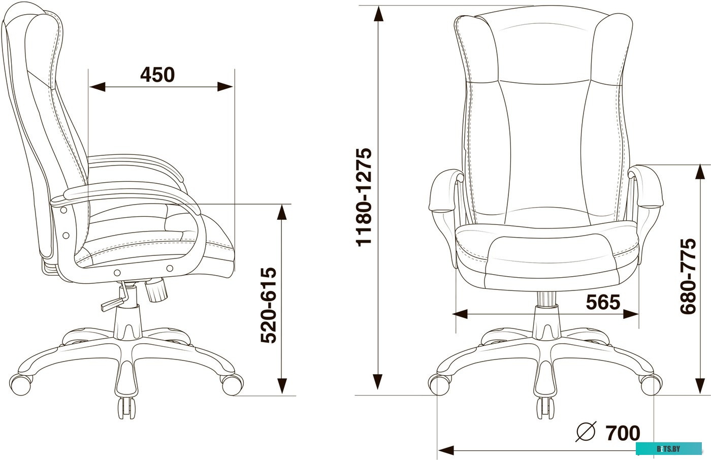 Офисное кресло (Стул) Бюрократ CH-879N (темно-коричневый) <CH-879N/COFFEE>