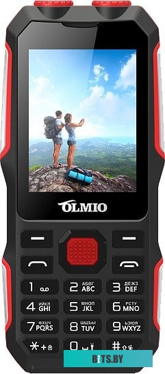 Мобильный телефон Olmio X02 (черный/красный) <043118>