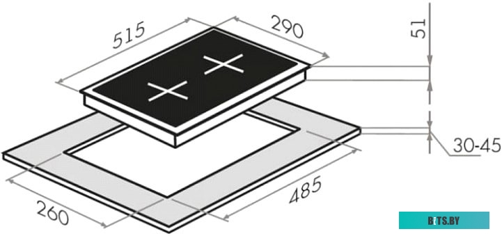 КА-00013562 Газовая варочная панель MAUNFELD EGHE.32.6CW/G,  независимая,  белый