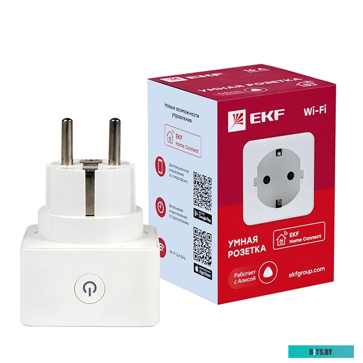 Умная розетка EKF Сonnect Wi-Fi (белый) <RCS-1-WF>