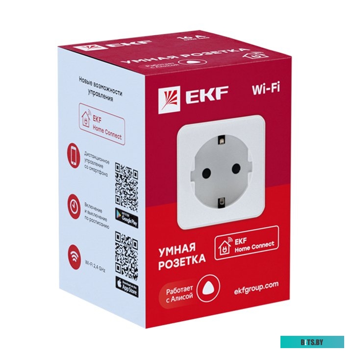 Умная розетка EKF Сonnect Wi-Fi (белый) <RCS-1-WF>