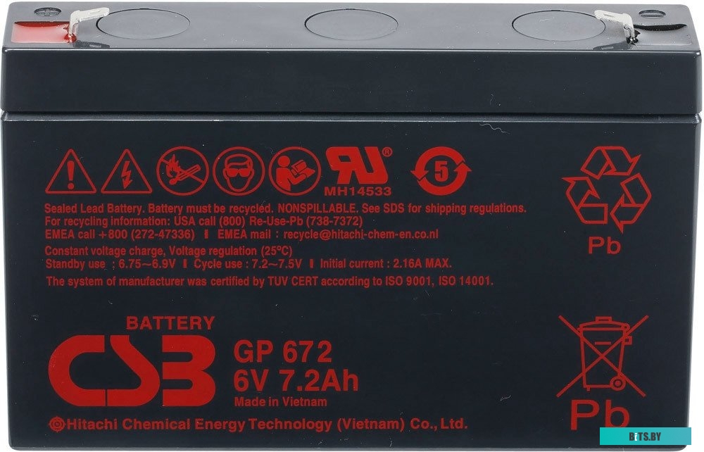 Аккумулятор для ИБП CSB Battery GP672 (6В/7.2 А·ч) <4812>