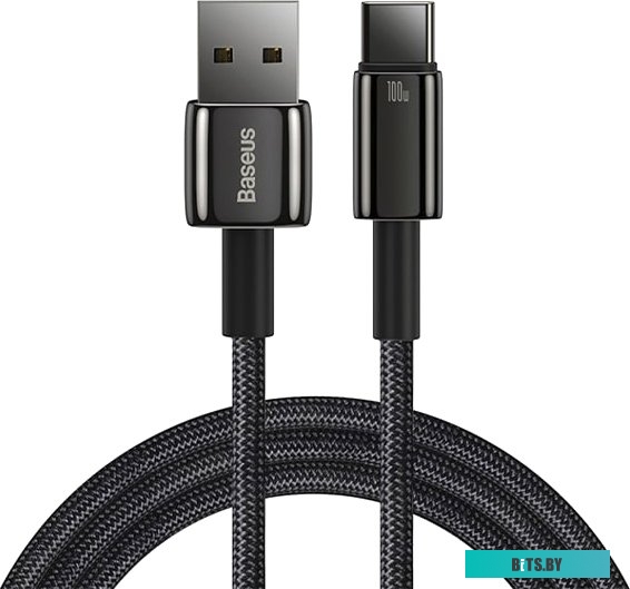 Кабель Baseus Tungsten Gold USB Type-A - USB Type-C (2 м, черный) <CAWJ000101>
