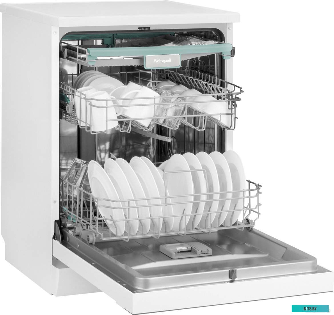 429987 Посудомоечная машина WEISSGAUFF DW 6038 Inverter Touch,  полноразмерная, напольная, 59.8см, загрузка 14 комплектов, белая [429987]