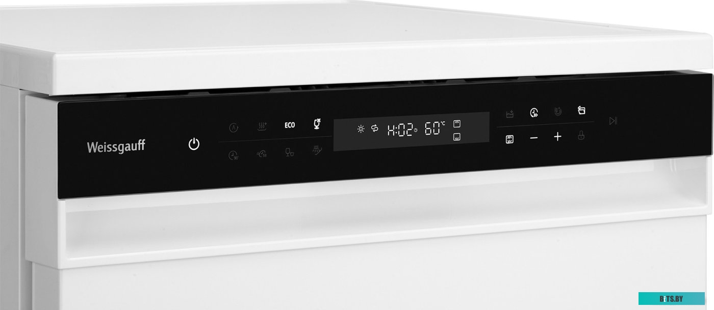 429987 Посудомоечная машина WEISSGAUFF DW 6038 Inverter Touch,  полноразмерная, напольная, 59.8см, загрузка 14 комплектов, белая [429987]