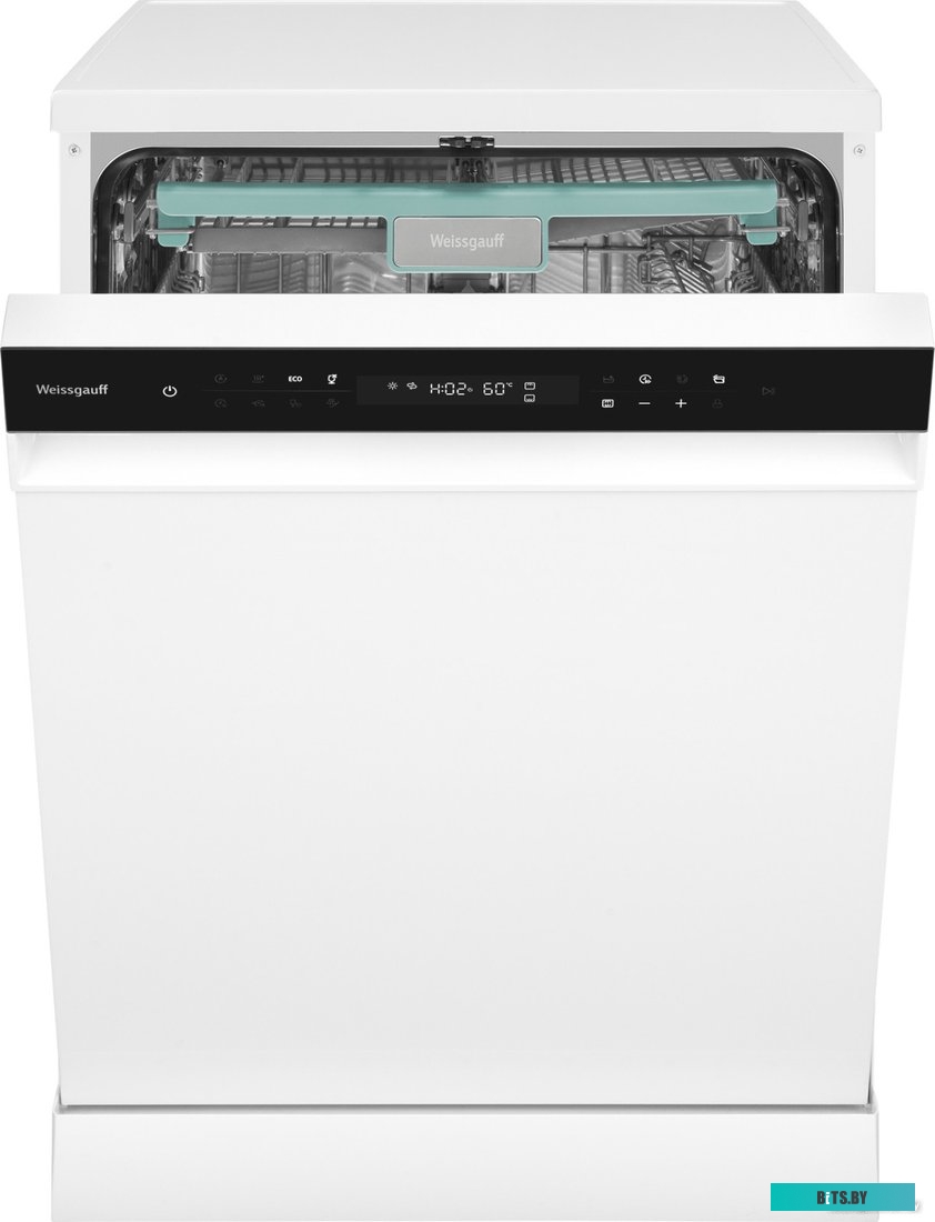 429987 Посудомоечная машина WEISSGAUFF DW 6038 Inverter Touch,  полноразмерная, напольная, 59.8см, загрузка 14 комплектов, белая [429987]
