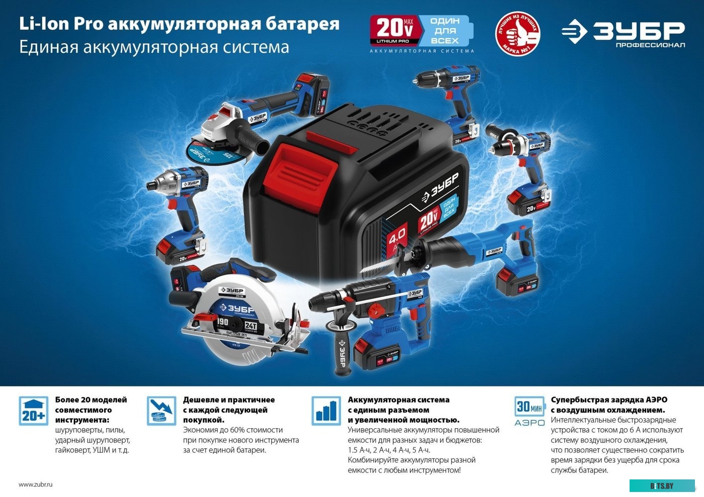 Зубр Профессионал DBS-201 (без АКБ)