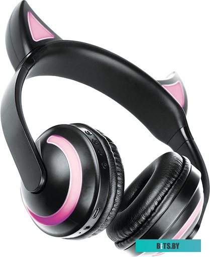 Party Cat ВТ 0025 белый/розовый Беспроводные наушники Qumo Party Cat ВТ 0025 (белый/розовый)