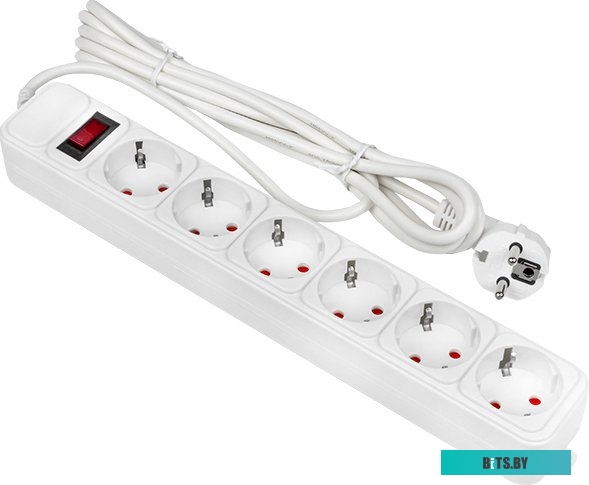 Сетевой фильтр (удлинитель) EKF PROxima Блокбастер UFA16-310-6-018 (1.8 м, белый)