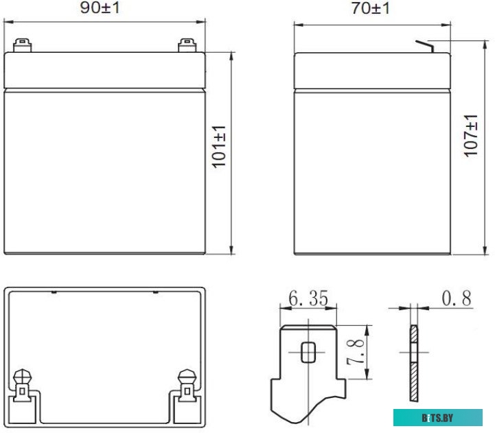 Аккумулятор для ИБП Ventura HR 1221W (12 В/5 А·ч)
