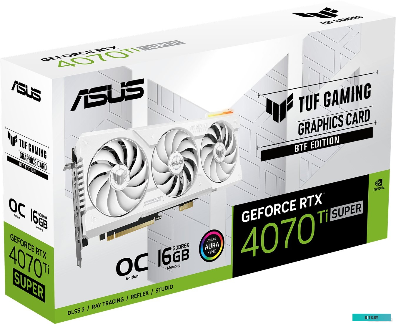 Видеокарта ASUS TUF Gaming GeForce RTX 4070 Ti Super BTF White OC Edition TUF-RTX4070TIS-O16G-BTF-WHITE
