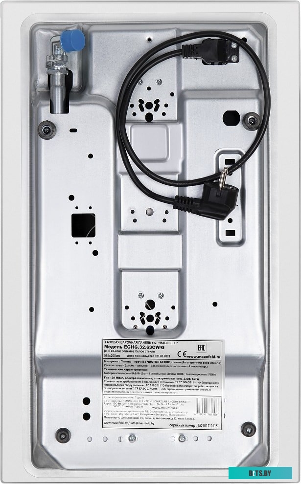 КА-00013523 Газовая варочная панель MAUNFELD EGHG.32.63CW/G,  независимая,  белый