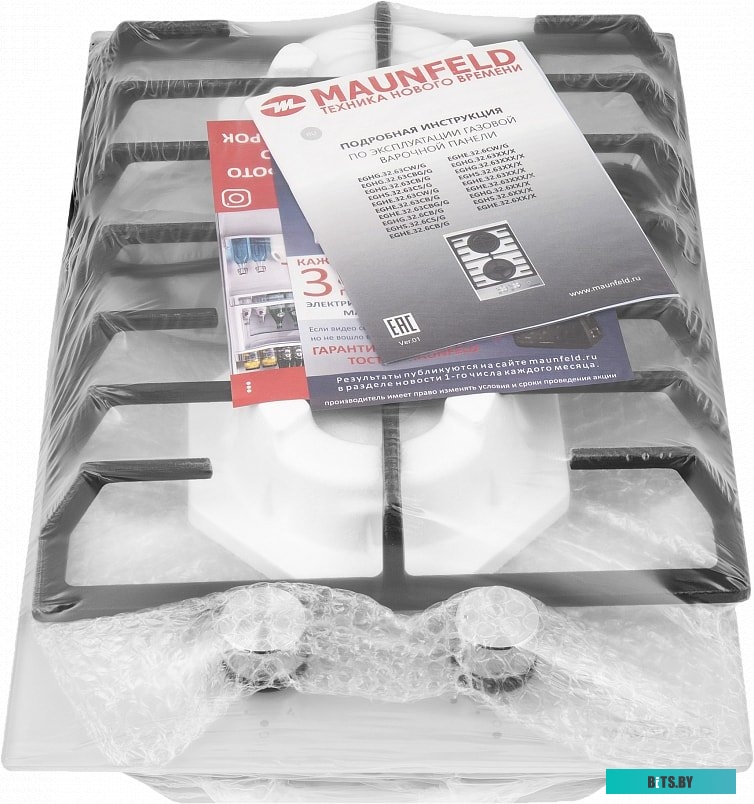 КА-00013523 Газовая варочная панель MAUNFELD EGHG.32.63CW/G,  независимая,  белый