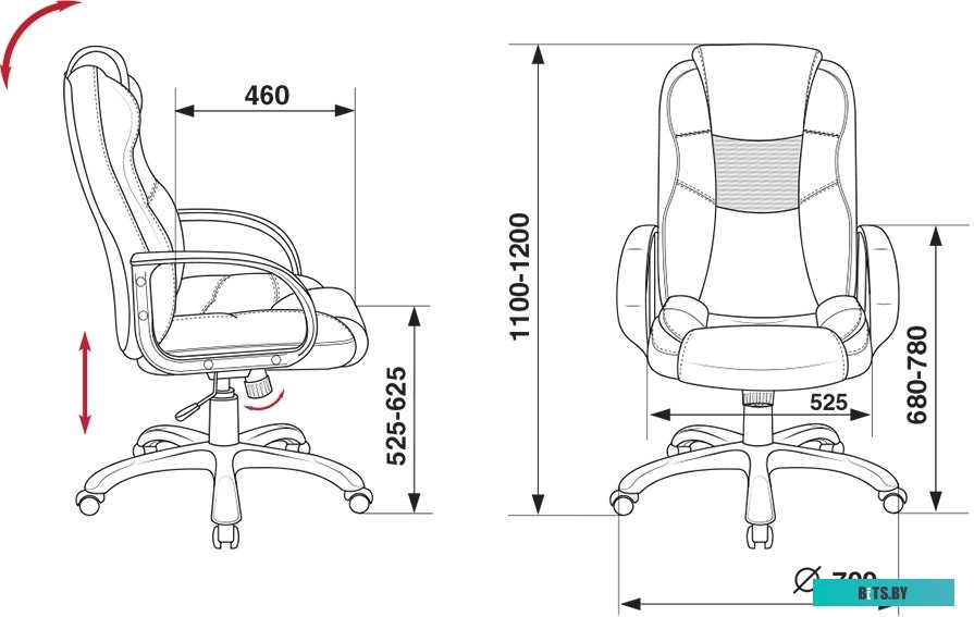 Офисное кресло (Стул) Бюрократ CH-839 (черный) <CH-839/BLACK>