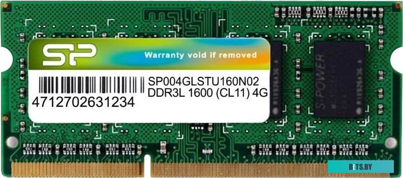 Модуль памяти Silicon Power 4GB DDR3 SO-DIMM PC3-12800 SP004GLSTU160N02