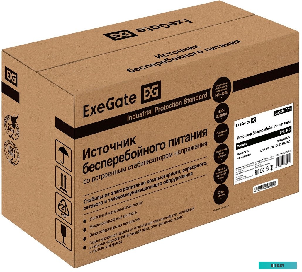 ИБП ExeGate SpecialPro UNB-900.LED.AVR.1SH.2C13.RJ.USB EX292778RUS
