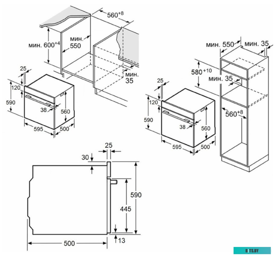 КА-00021354 Духовой шкаф MAUNFELD AEOC6040B,  черный/нержавеющая сталь