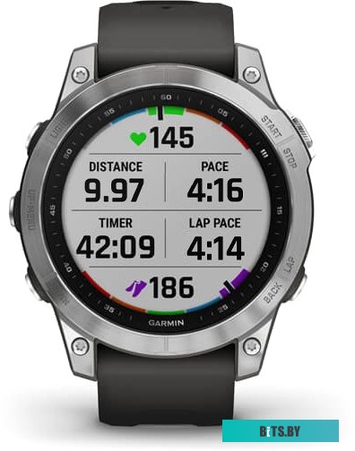 Умные часы Garmin Fenix 7 Solar 47 мм (серебристый/графитовый) <010-02540-01>
