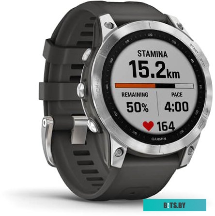 Умные часы Garmin Fenix 7 Solar 47 мм (серебристый/графитовый) <010-02540-01>