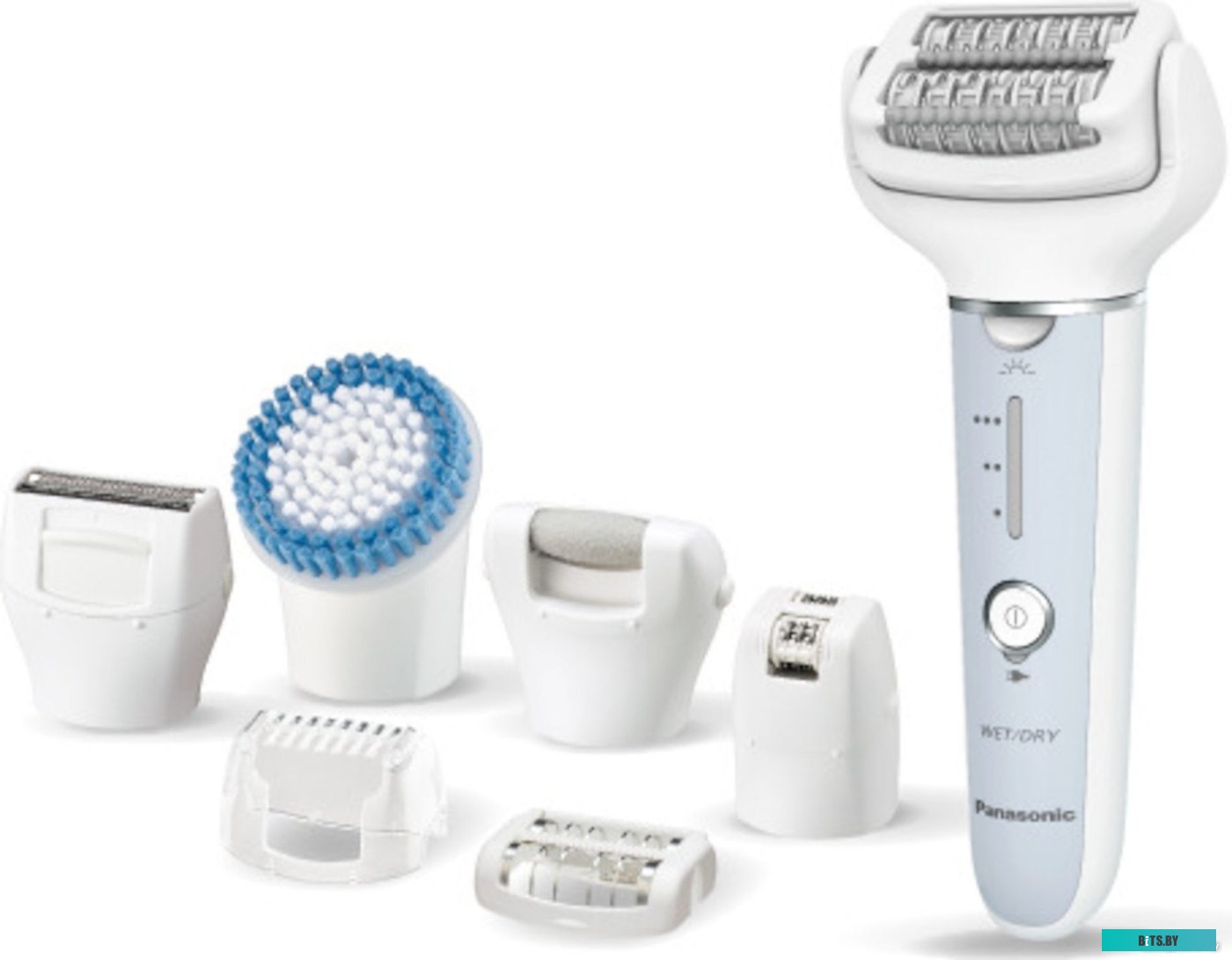 ES-EY90-A520 Эпилятор Panasonic ES-EY90-A520 скор.:3 насад.:10 от аккум. голубой/белый