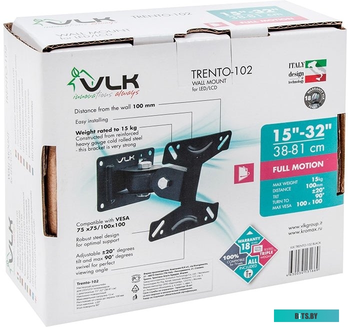 Кронштейн для телевизора VLK TRENTO-102 (черный)