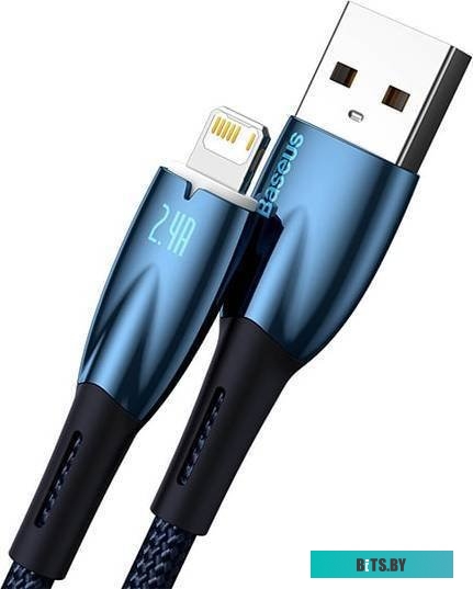 Кабель Baseus Glimmer Series Fast Charging Data Cable USB Type-A - Lightning 2.4A CADH000303 (2 м, синий)