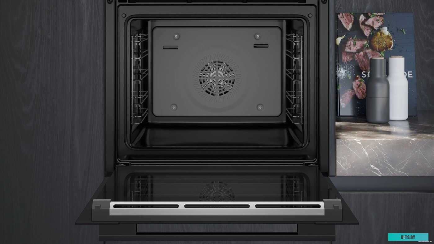 HB734G1B1 Встраиваемый духовой шкаф SIEMENS/ Электрический духовой шкаф с конвекцией, объем 71 л, 13 режимов, очистка каталитическая + паровая, направ